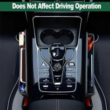 JUSHACHENGTA 2 Pack Car Seat Gap Filler Leather Car Box Seat Organizer and Storages Automotive Accessories - Front Seats Car Adjustable Gap Filler for Phones, Glasses, Keys, Cards