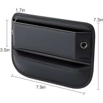 JUSHACHENGTA 2 Pack Car Seat Gap Filler Leather Car Box Seat Organizer and Storages Automotive Accessories - Front Seats Car Adjustable Gap Filler for Phones, Glasses, Keys, Cards