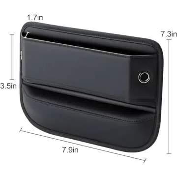JUSHACHENGTA 2 Pack Car Seat Gap Filler Leather Car Box Seat Organizer and Storages Automotive Accessories - Front Seats Car Adjustable Gap Filler for Phones, Glasses, Keys, Cards