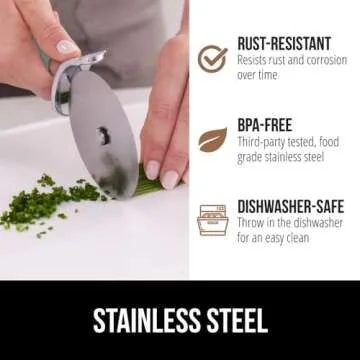 Gorilla Grip Patented Large Pizza Cutter Wheel, 9 Inch, Rust Resistant Sharp Stainless Steel Blade, Comfort Handle, Thumb Guard Protection, Slice Thick or Thin Pizzas, Pie, Pastries in Seconds, Mint