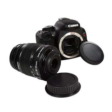 CamDesign Body Cap & Camera Rear Lens Cover Compatible With Canon EOS RF-3, 1D, 7D, 5D, 7D, T7i