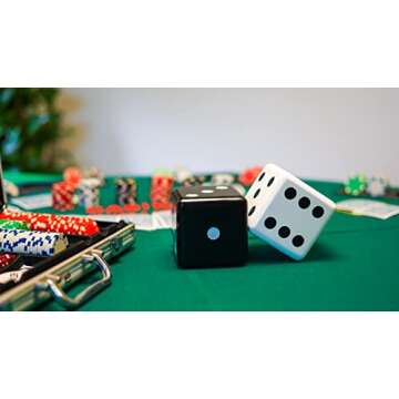 Olivia Martini Jumbo Dice Decor, Set of 2, Natural Wood Decorations with Black and White Colors, Trendy Home Interior Centerpieces for Tables, Mantles, and Shelves