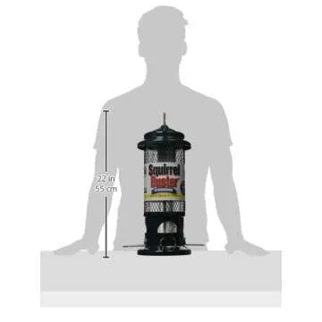 Squirrel Buster Standard Squirrel-proof Bird Feeder w/4 Metal Perches, 1.3-pound Seed Capacity, garden green