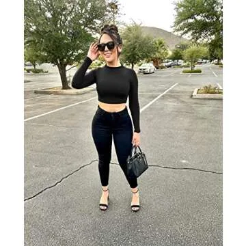 LAGSHIAN Long Sleeve Crop Top for Stylish Women