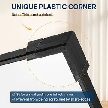 ENJOYBASICS 71"x32" Full Length Mirror with Stand, Large Full Size Body Mirror Hanging or Leaning Against Wall, Aluminum Alloy Wall Mirror, Floor Mirror for Bedroom Living Room Dressing Room, Black