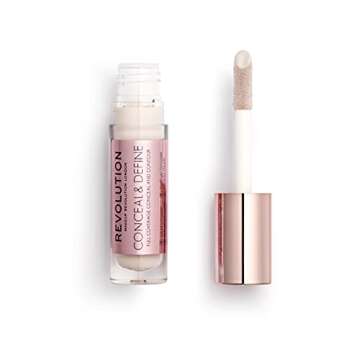 Makeup Revolution Conceal & Define Concealer, Full Coverage Makeup Concealer, Matte Finish & Long We...