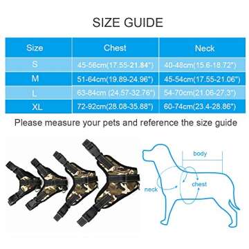 Santune Dog Harness No Pull for Small Dogs Walking Heavy Duy Adjustable Chest Vest Reflective Pet Training Harnesses with Handle(Army Green,S)