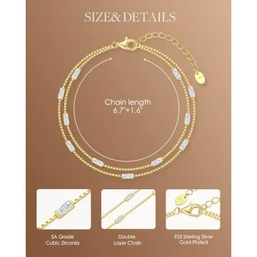 Elegant LOUISA SECRET Birthstone Bracelet for Women
