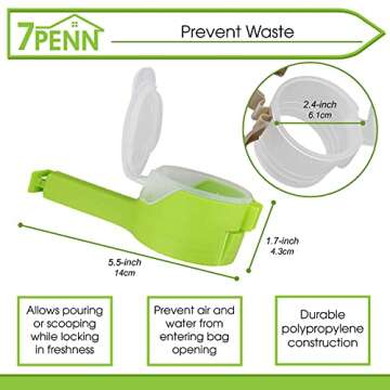 7Penn Food Bag Clips - Seal & Pour Storage Set 4pk