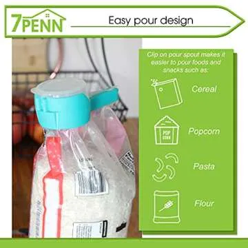 7Penn Food Bag Clips - Seal & Pour Storage Set 4pk