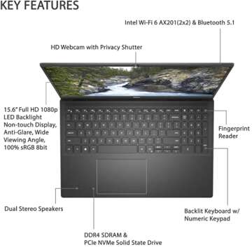 DELL Vostro 7500 Laptop - i7, GTX 1650 Ti, 16GB RAM, 512GB SSD