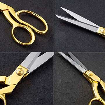 Gold Stainless Steel Sharp Tailor Scissors for Crafting and Home Use