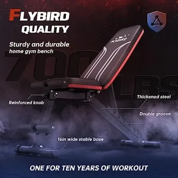 FLYBIRD Adjustable Weight Bench for Home Gym Workout