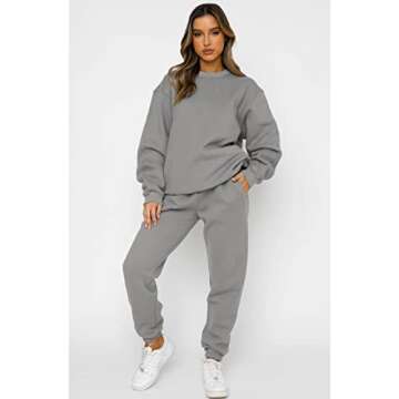KANSOON Track Suits for Women Set - Stylish Two Piece Sweatsuits Outfits in Grey