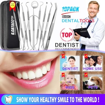 G.CATACC 10 Pack Dental Tools for Professional Teeth Cleaning