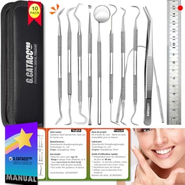G.CATACC 10 Pack Dental Tools for Professional Teeth Cleaning