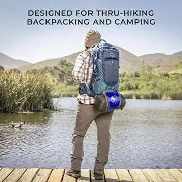 Hyke & Byke Eolus 30 F Hiking & Backpacking Sleeping Bag - 3 Season, 800FP Goose Down Sleeping Bag - Ultralight - Blue/Lime Green - 78in - Regular