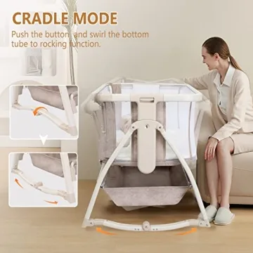 JOYMOR Bedside Sleeper Bassinet - Safe & Adjustable Crib