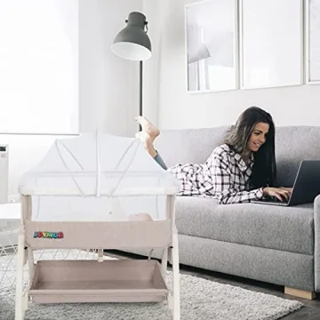 JOYMOR Bedside Sleeper Bassinet - Safe & Adjustable Crib