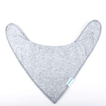 Baby Drool Bibs Bandana Teething Organic Cotton Adjustable Snap Triangle Bib Set Baby Boys Girls Shower Gift(Solid Color 8pcs)