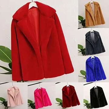 Winter Women Warm Thick Fleece Jacket Solid Overcoat Outercoat Cardigan Faux Fur Coat