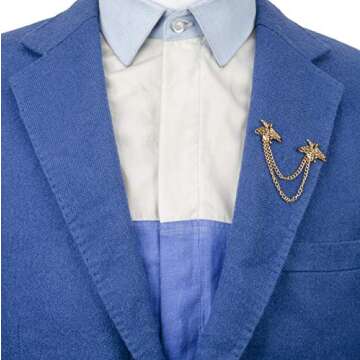 Knighthood Brooch Suit Pin Men's Golden Cute Bee With Hanging Chain Tassel Badge Suit Collar Brooch ...