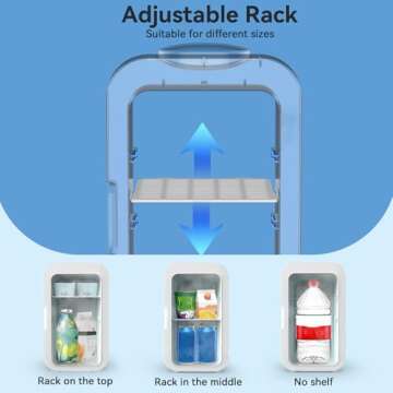 NXONE White Mini Fridge,8 Can/6 Liter Small Refrigerator,110VAC/ 12V DC Portable Thermoelectric Cooler and Warmer Freezer Skincare Desk Little Tiny fridge for Cosmetics,Foods, Bedroom,Dorm,Office,Car