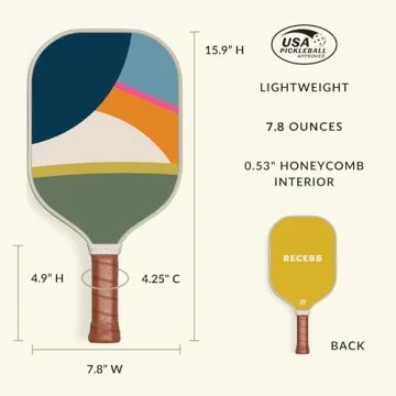 Recess Premium Pickleball Paddle, Lightweight & Stylish