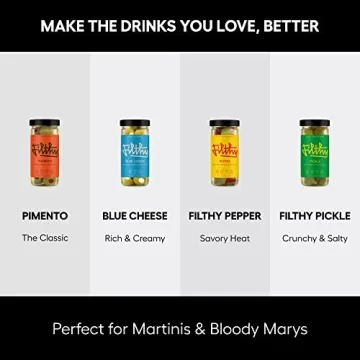 Filthy Pickle Stuffed Olives for Drinks - 8.5 Oz Delicious Jar