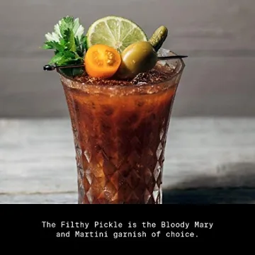 Filthy Pickle Stuffed Olives for Drinks - 8.5 Oz Delicious Jar