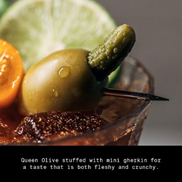 Filthy Pickle Stuffed Olives for Drinks - 8.5 Oz Delicious Jar