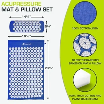 ProsourceFit Acupressure Mat Set for Pain Relief and Relaxation