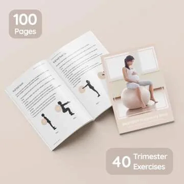 BABYGO® Birthing Ball for Pregnancy & Labor + Our Award Winning Book - Exercise, Birth & Recovery Plan, 5X Stronger Than a Yoga Ball with Eco Friendly Material (Nude, 55cm)