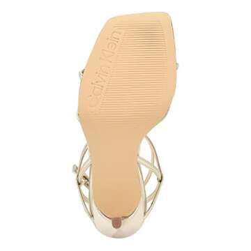 Calvin Klein Women's Tegin Heeled Sandal, Gold, 9.5