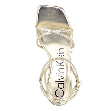 Calvin Klein Women's Tegin Heeled Sandal, Gold, 9.5