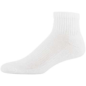 Gildan Men's Active Cotton Ankle Socks, 10-Pairs, White, Shoe Size: 6-12