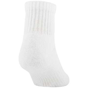 Gildan Men's Active Cotton Ankle Socks, 10-Pairs, White, Shoe Size: 6-12