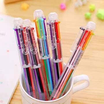 Hutou 6 Pack Multicolor Ballpoint Pen for Students