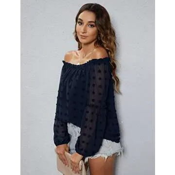 Chic Off The Shoulder Chiffon Blouse for Stylish Women