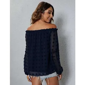 Chic Off The Shoulder Chiffon Blouse for Stylish Women