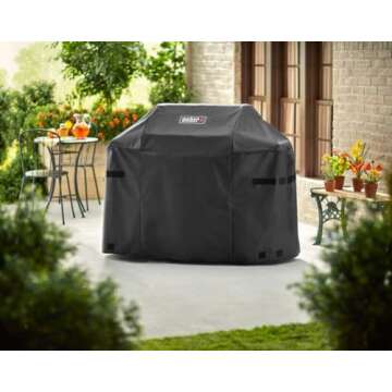 Weber Spirit and Spirit II 300 Series Premium Grill Cover, Heavy Duty and Waterproof, Fits Grill Widths Up To 50 Inches