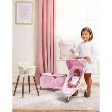 LullaBaby – 14-inch Baby Doll Accessory Bundle – Nursery Care Set – High Chair, Playpen & Jogger Stroller – Pretend Play Toys – Kids Ages 2 & Up – Baby Doll Nursery Playset