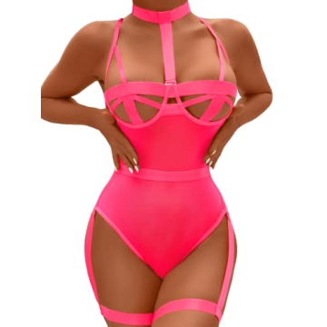 Kaei&Shi Sexy Teddy Lingerie Glow In The Dark Bodysuit
