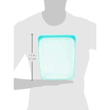 Stasher Platinum Silicone Food Grade Reusable Storage Bag, Aqua (1/2 Gallon) | Reduce Single-Use Plastic | Cook, Store, Sous Vide, or Freeze | Leakproof, Dishwasher-Safe, Eco-friendly | 64 Oz