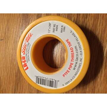 LA-CO 44094 Slic-Tite PTFE Gas Line Pipe Thread Tape, Premium Grade, [260" Length, 1/2" Wide], Yellow
