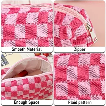 Stylish EYNDYN Checkered Makeup Bag Set for Women