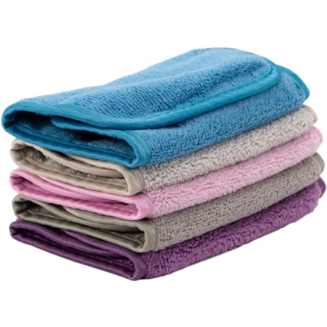 S&T INC. Reusable Makeup Remover Wipes - Eco-Friendly Microfiber Cloths for All Skin Types, 5 Pack