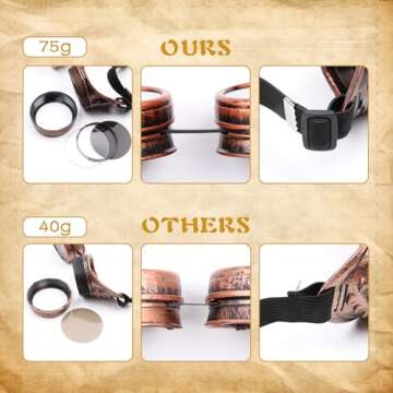TOEKSIX Vintage Steampunk Goggles Stylish Cosplay Accessory