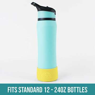 SAVVY PLANET 2 Pack Silicone Bottle Sleeve - Shatter Resistant, Dishwasher Safe, Round, 2 Count, Sta...