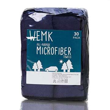 Wemk Microfiber Cleaning Cloth, Pack of 30 Microfiber Clothes, Super Absorbent, Ultra Soft, 290GSM, 9.3" x 13.2"